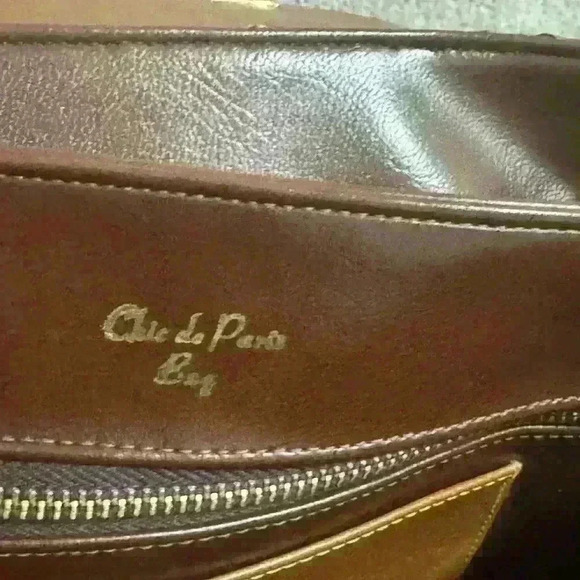 Chic de Paris Leather Shoulder Bag Snake Skin Adjustable Strap Gold 11x8 - Picture 7 of 10